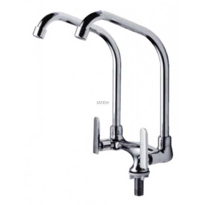 HDFC5100B Double Spout Kitchen Pillar Sink Tap