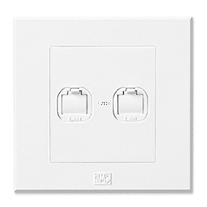 9 Series Satellite, Telephone,TV & LAN Data Socket 2 Gang LAN Socket