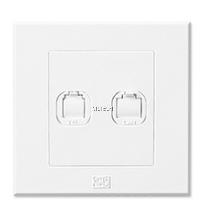 9 Series Satellite, Telephone,TV & LAN Data Socket - 2 Gang Tel + LAN ...