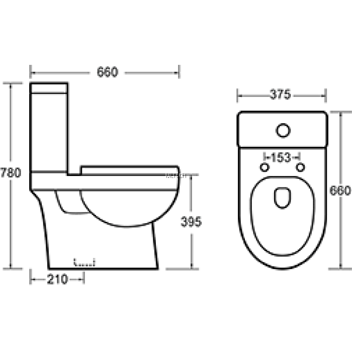 EZYFLIK ROBSON (6002) Close Coupled Washdown Pedestal WC Suite