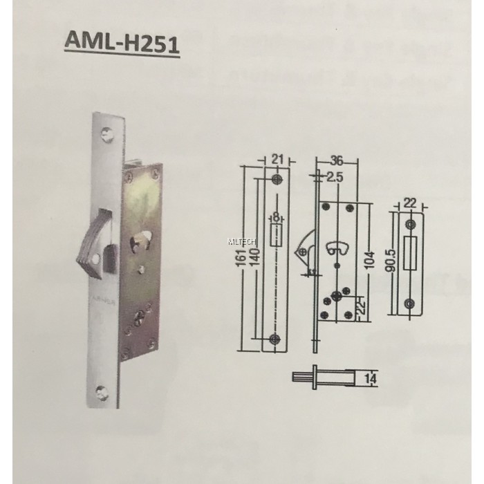 Mortise Lock AMLH251