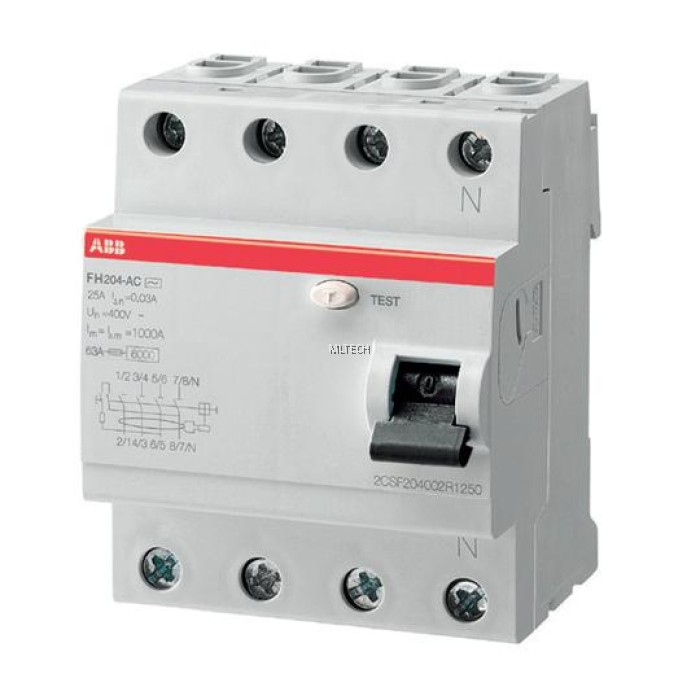 ABB Residual Current Circuit Breaker FH 200 AC RCCB (4 Pole)