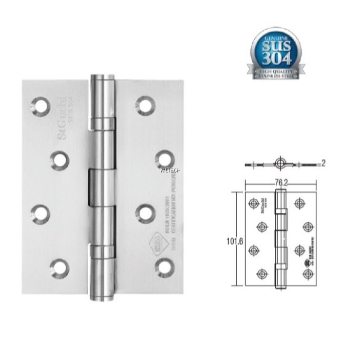 Door Hinges SGDH743020SS 2BB 4" x 3" x 2mm SUS304 Stainless Steel Hinge