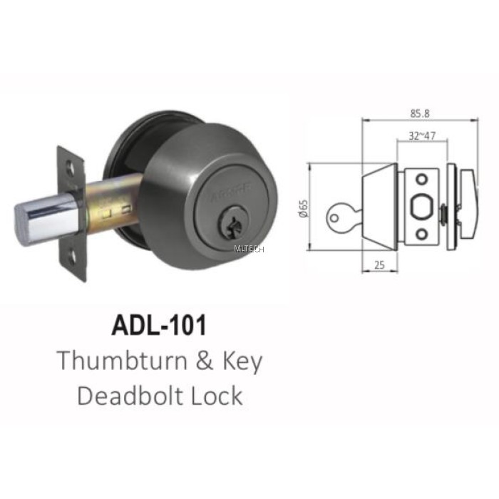 ARMOR Matt Series ADL101 Thumbturn & Key Deadbolt Lock