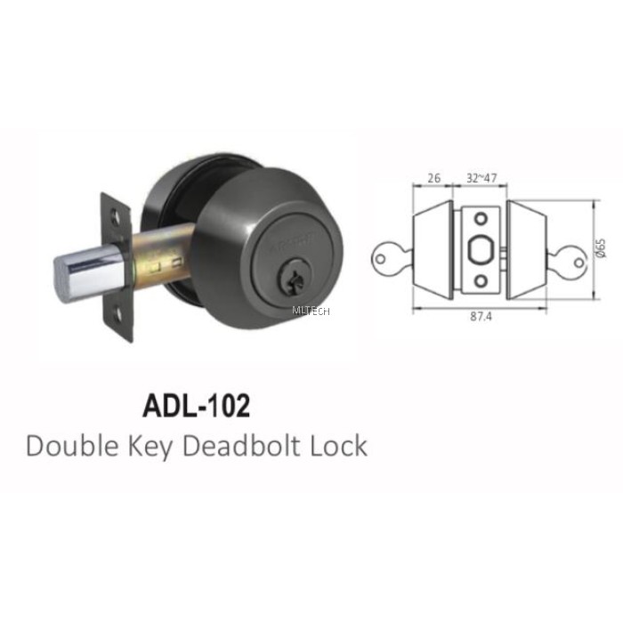 ARMOR Matt Series ADL102 Double Key Deadbolt Lock