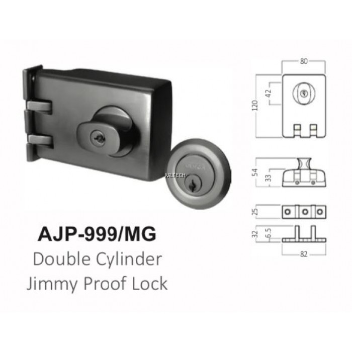 ARMOR Matt Series AJP999/MG Double Cylinder Jimmy Proof Lock