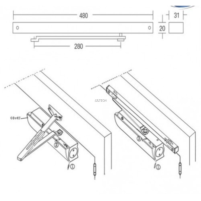 Door Closer Accessories SGDC88 Slide Arm (For D82)