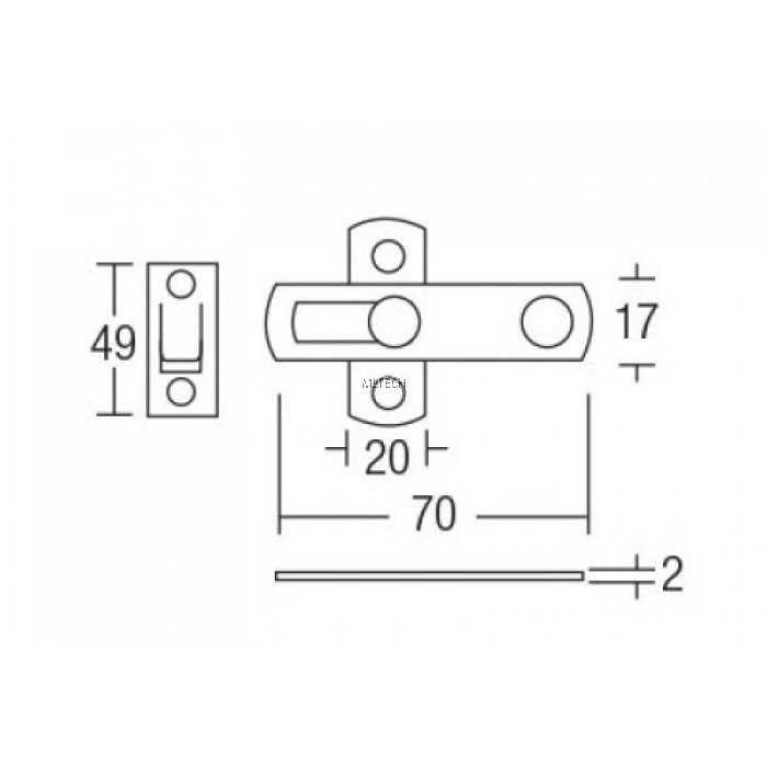 Door Fitting Acc SGDBSB505 Swing Bolt