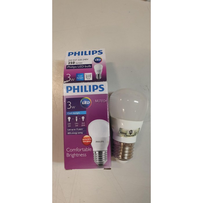 PHILIPS LED BULB 3W DAYLIGHT E27 250LM