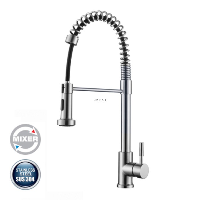 AMPMX81230 Flexible Hose Kitchen Pillar Sink Tap Mixer