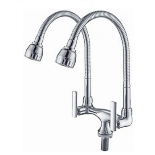 HDFC6600BH Double Flexible Hose Kitchen Pillar Sink Tap